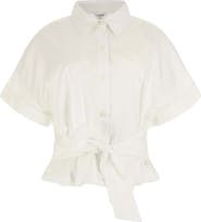 GUESS Julie Tie Front Cotton Shirt