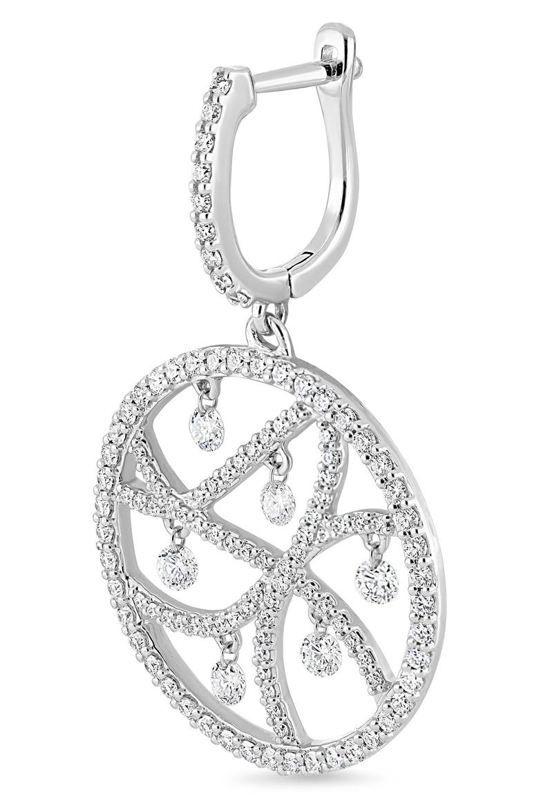 18K Gold Liora Natural Dancing Diamond Circle Drop Earrings (Online Trunk Show), Alternate, color, 18K WHITE GOLD