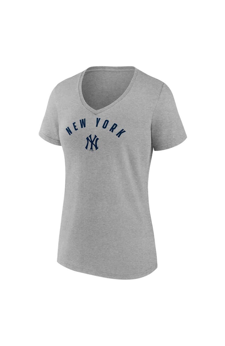 FANATICS Women's Fanatics Gray New York Yankees V-Neck T-Shirt, Alternate, color, Gray