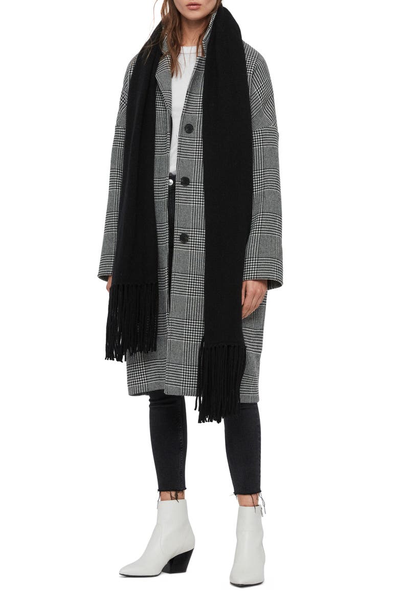 Boiled Wool Scarf, Main, color, BLACK