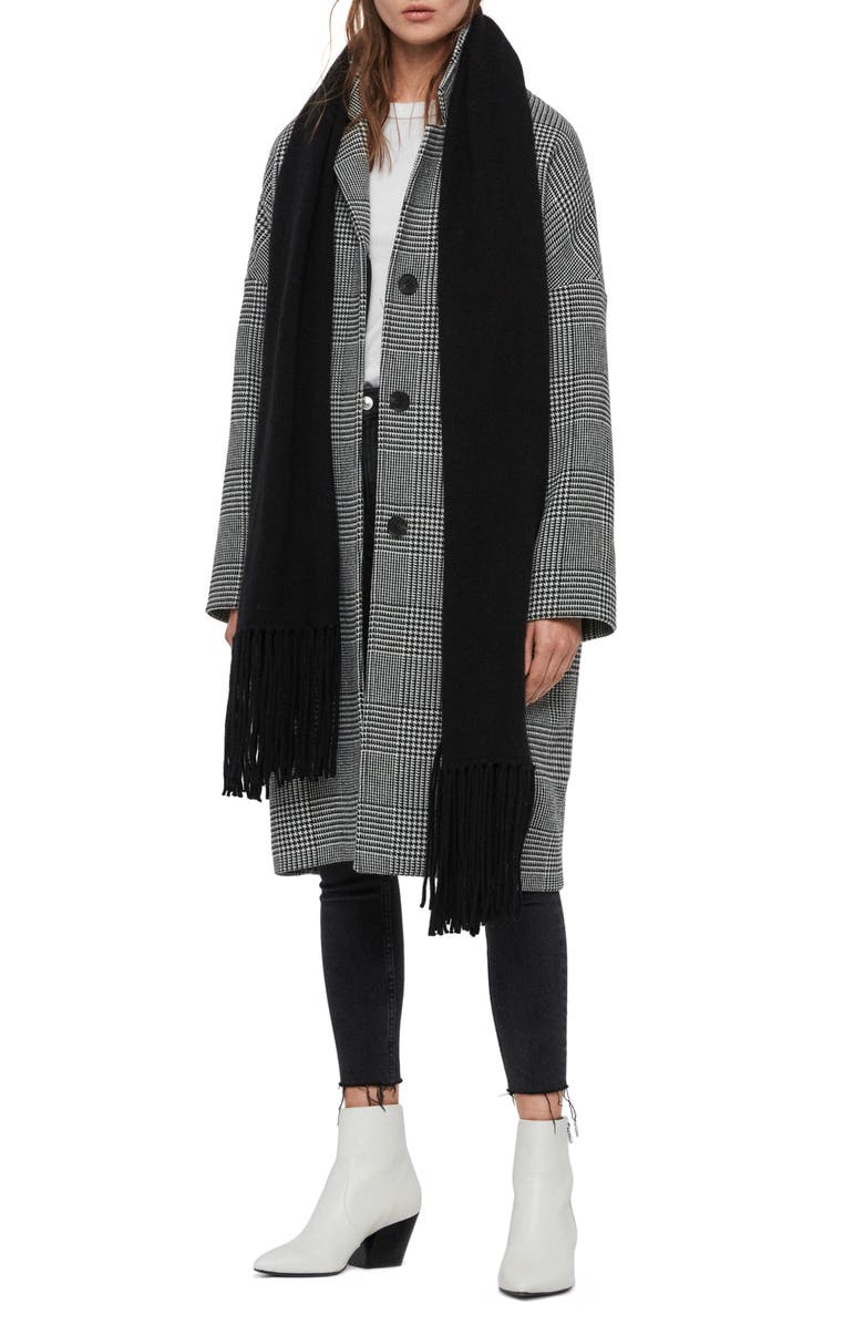 AllSaints Boiled Wool Scarf, Main, color, 