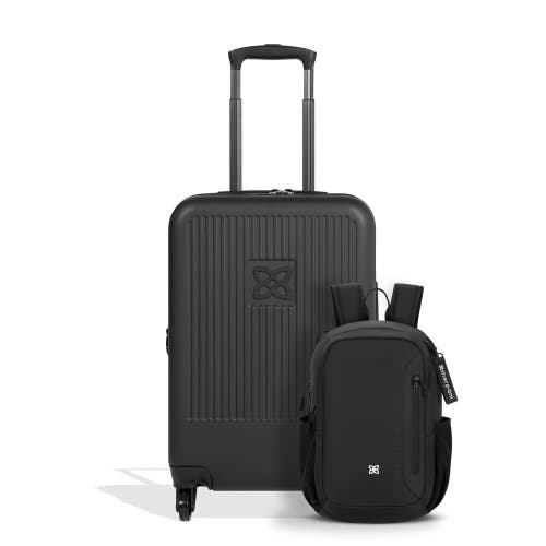 Sherpani 2-piece Set Getaway 22l Travel Backpack & Meridian 22 Inch Carry On Luggage In Black