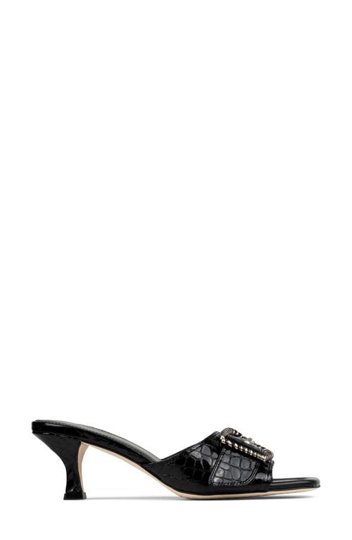 DONALD PLINER DONALD PLINER BUCKLE CROC EMBOSSED SLIDE SANDAL 