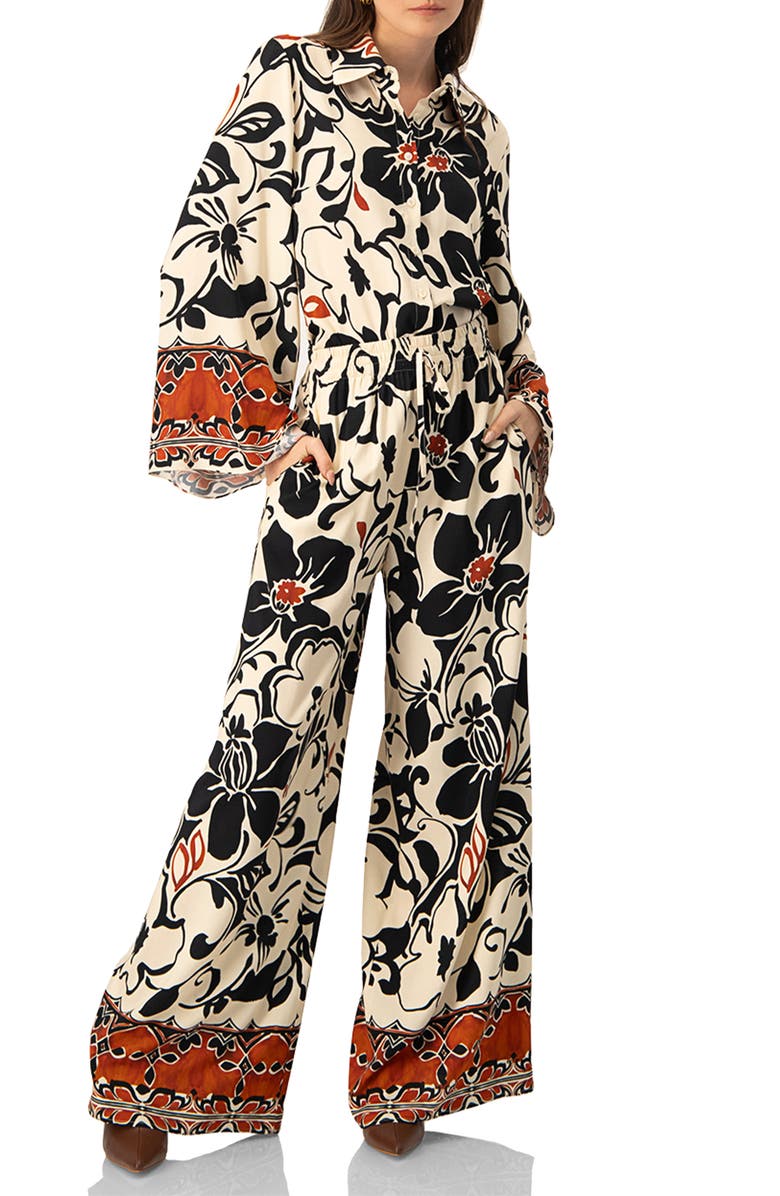 IVONNE Floral Wide Leg Trousers, Alternate, color, Multicolor
