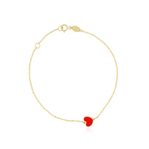 Mini Coral Single Heart Bracelet