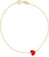 The Lovery Fine Jewelry Mini Coral Single Heart Bracelet