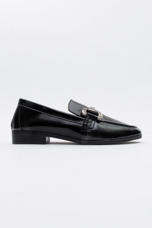 Forever & Always Shoes Rous Leather Bit Loafer In Black Patent Leather