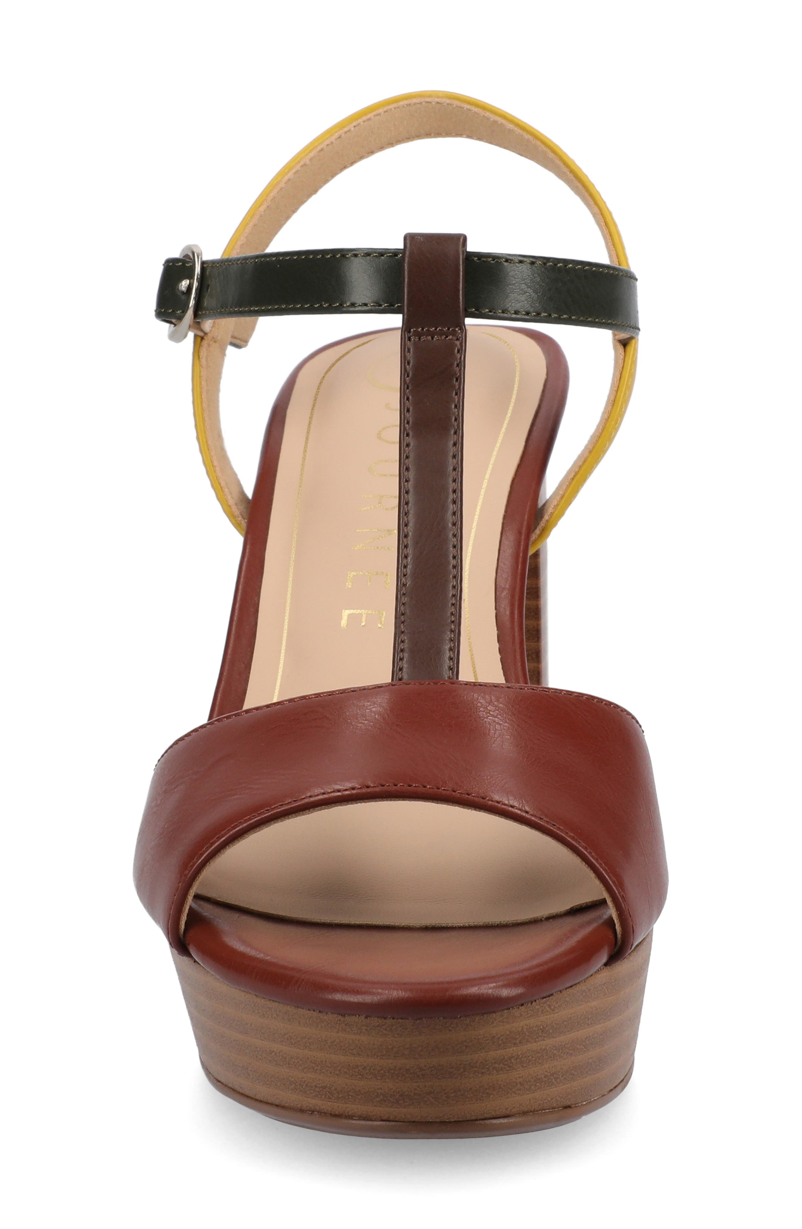 Journee Collection Lavine Slingback Flat Sandal, Alternate, color, Brown Multi