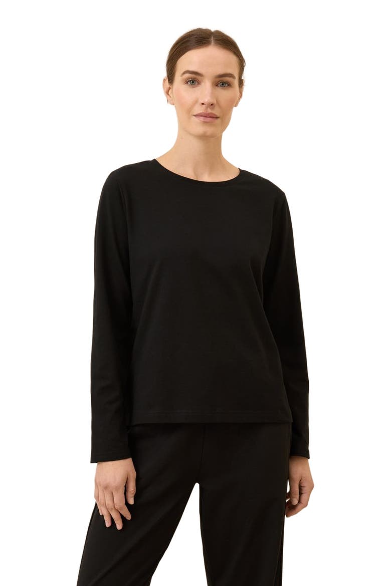 Organic Cotton Cool Stretch Relaxed Sleep Shirt, Alternate, color, Black