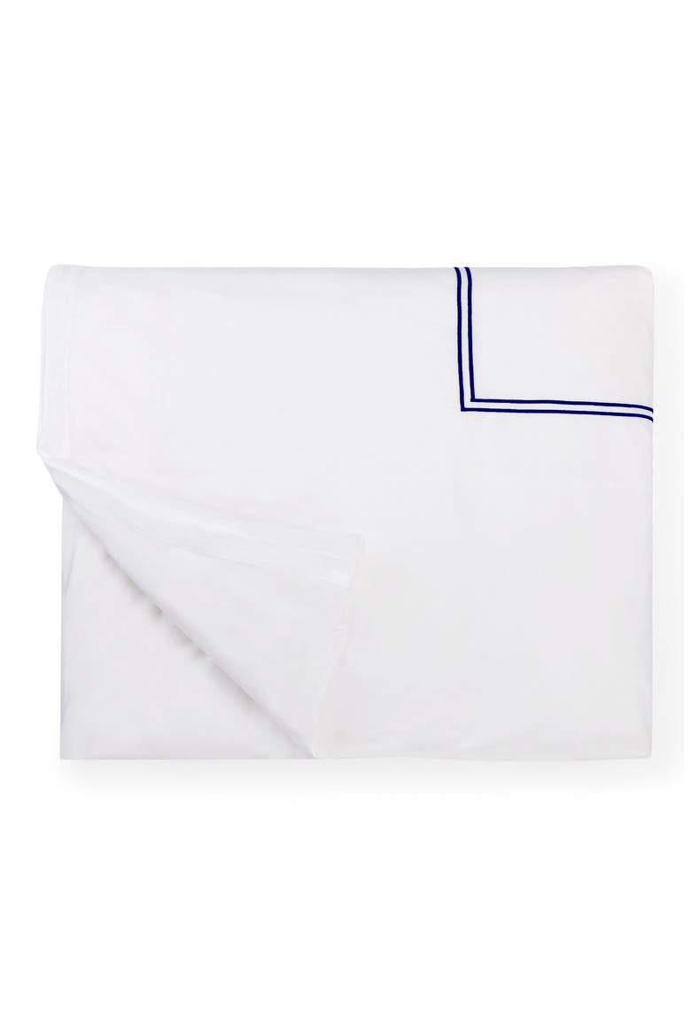 Grande Hotel Duvet Cover, Main, color, WHITE/ NAVY