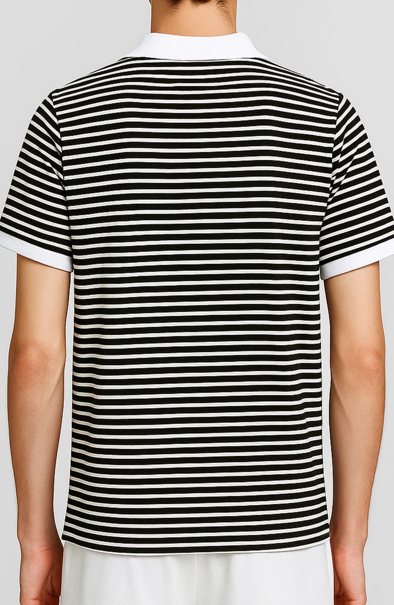 D.RT Stripe Polo, Alternate, color, Off White/ Green