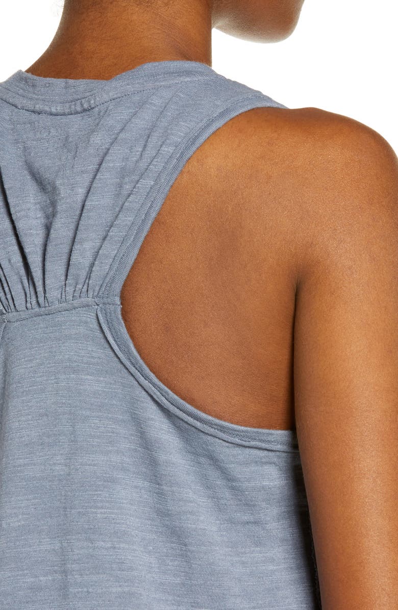 Zella Shirred Back Tank Top, Alternate, color,