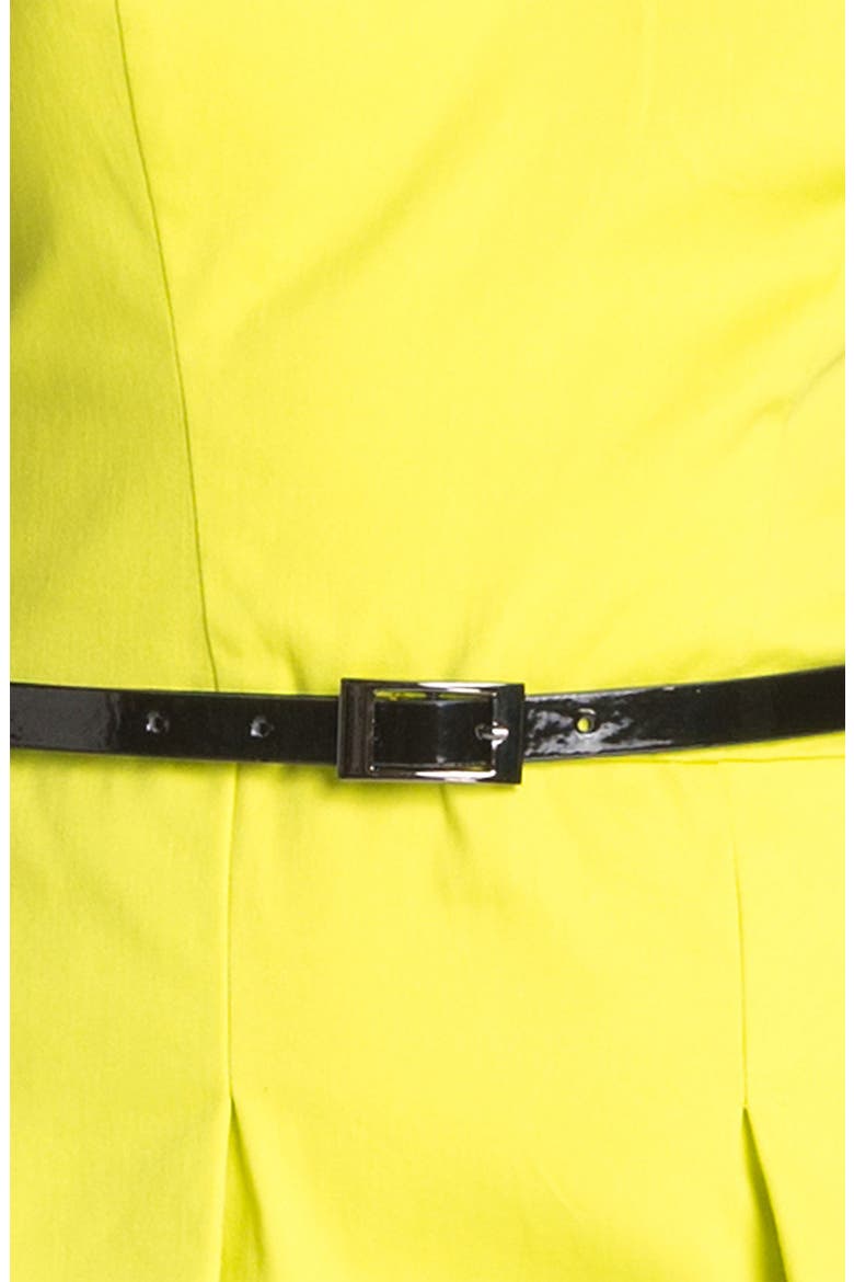Belted Peplum Sheath Dress, Alternate, color, SULPHUR SPRING