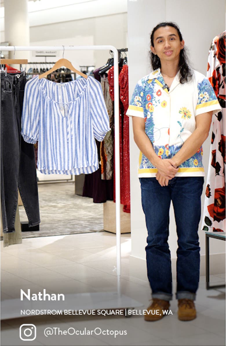 Kirstie Stripe Linen Blend Top, sales video thumbnail