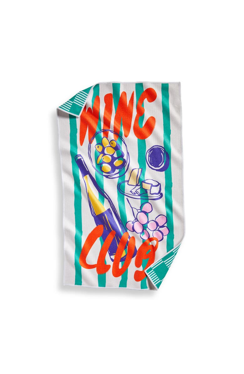tag Super Absorbent Kitchen Towel Wine Club Super Absorbent Dishtowel Multi 18 x 30 in, Main, color, Multicolored