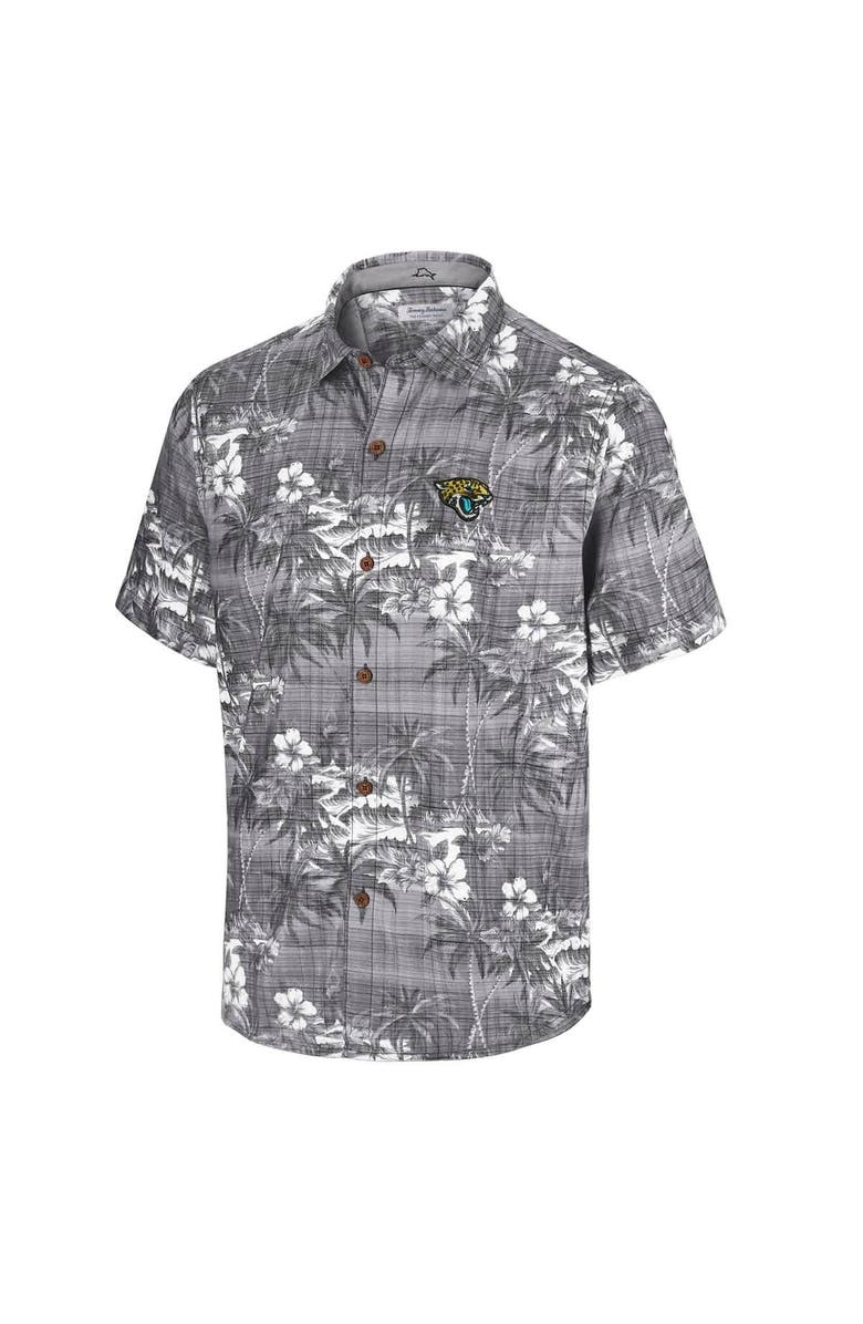 Tommy Bahama Men's Tommy Bahama Black Jacksonville Jaguars Coconut Point Isla Palmetta Camp Button-Up Shirt, Alternate, color,