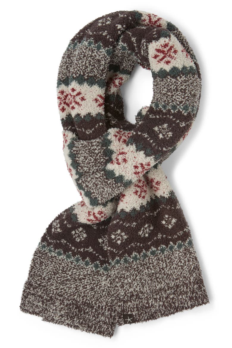 CozyChic Fair Isle Scarf, Main, color, UMBER MULTI