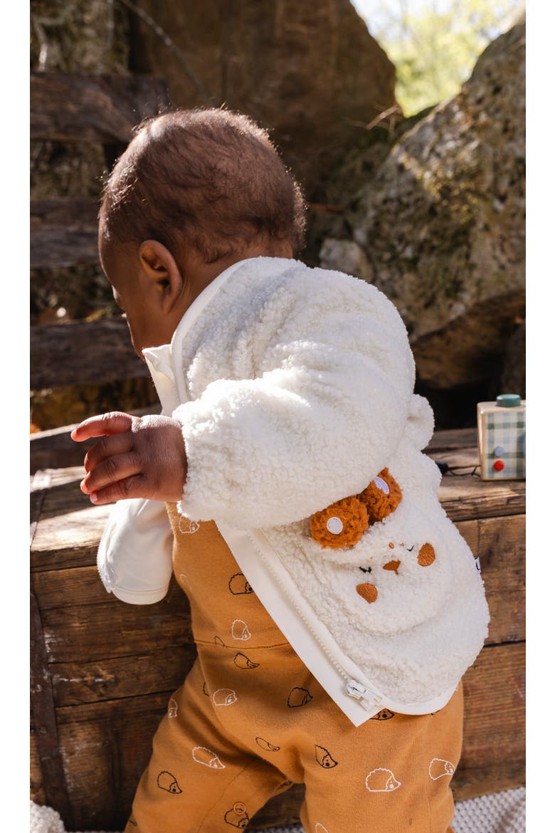 Fleece Bunny Pocket Zip Jacket, Alternate, color, Off-White