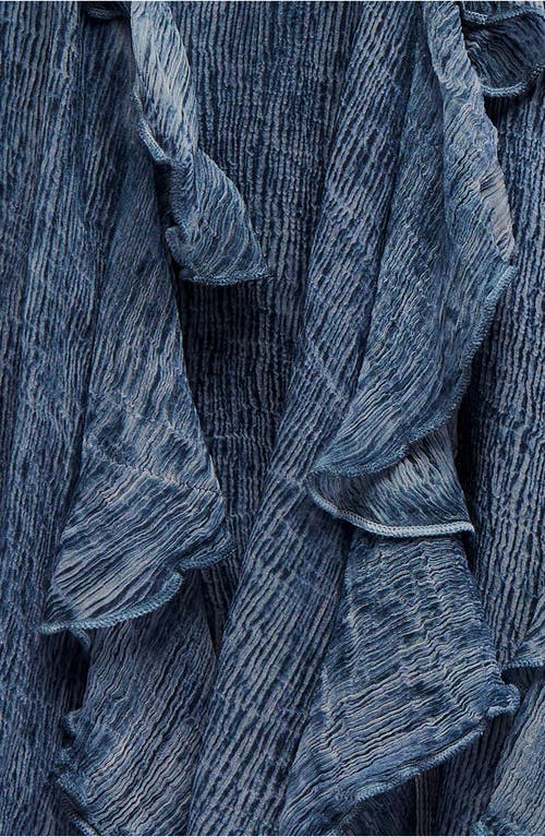 Free People Susanna Ruffle Handkerchief Hem Midi Skirt In Blue