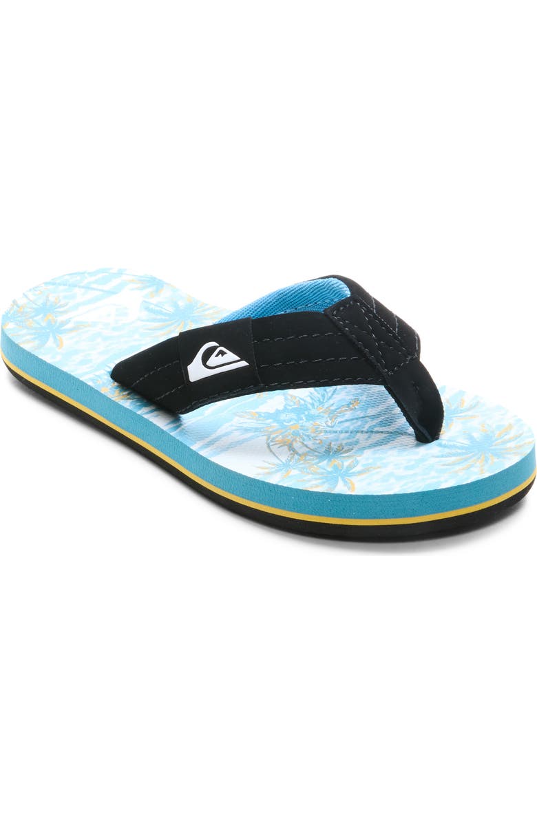 Quiksilver Kids' Moncata Layback Flip Flop, Main, color, Black/ Multi
