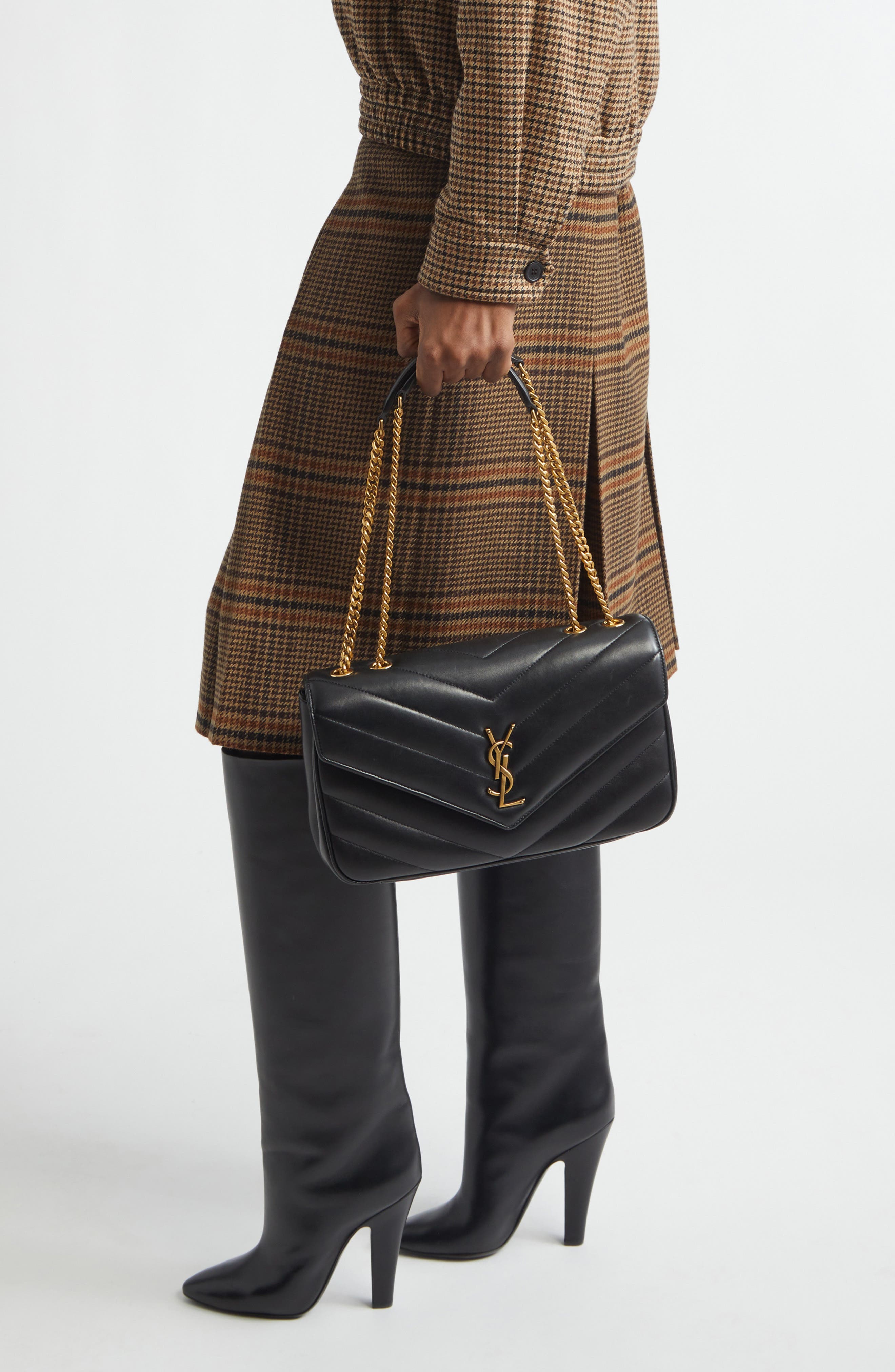 Saint Laurent Medium Loulou Quilted Leather Shoulder Bag, Alternate, color, 