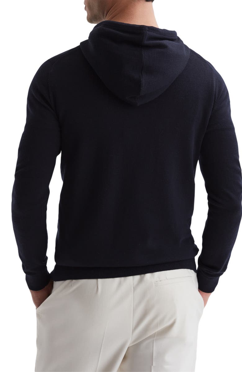 Reiss Holland Solid Wool Hoodie, Alternate, color, Black
