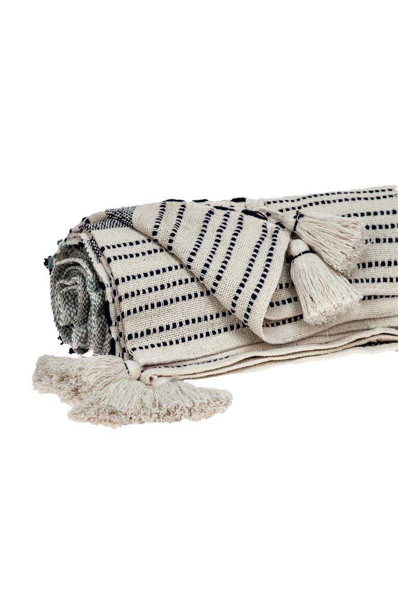 PARKLAND COLLECTION Snowflower Transitional Light Blue 50" X 66" Woven Handloom Throw Blanket, Alternate, color, 