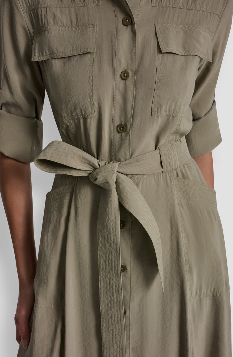 DKNY Fuji Long Sleeve Cargo Shirtdress, Alternate, color, Light Fatigue