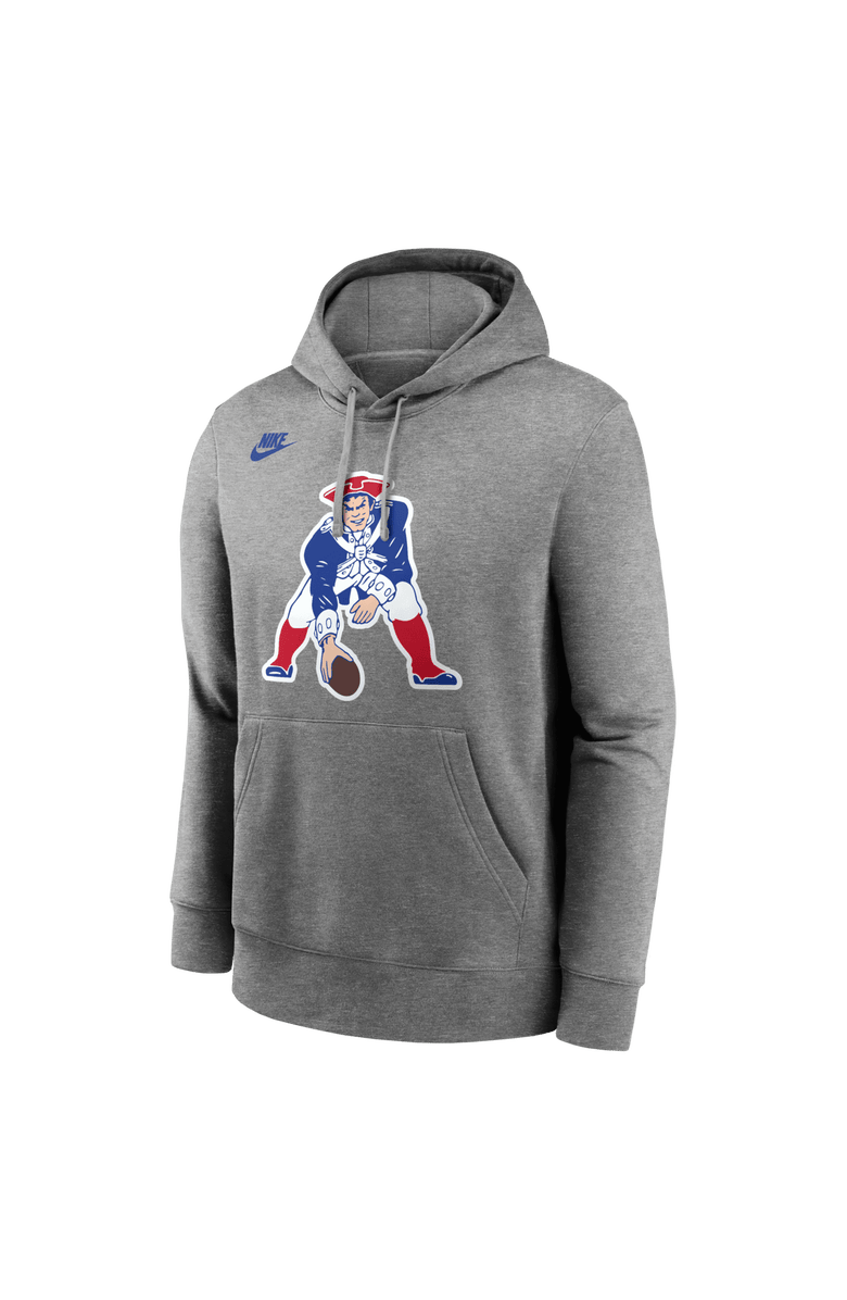 Nike Men's Nike Heather Gray New England Patriots Patriot Pat Club Hoodie, Alternate, color, Heather Gray