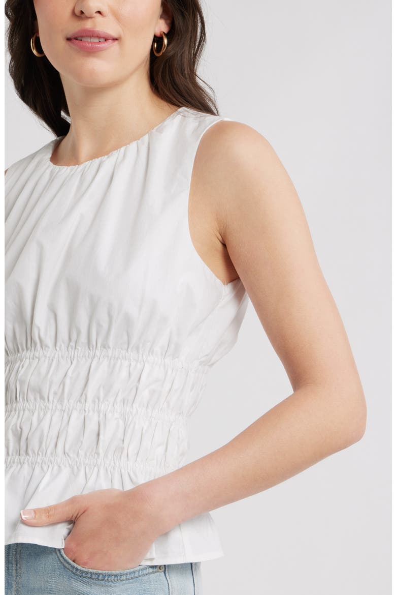 Cotton Poplin Peplum Top, Alternate, color, WHITE