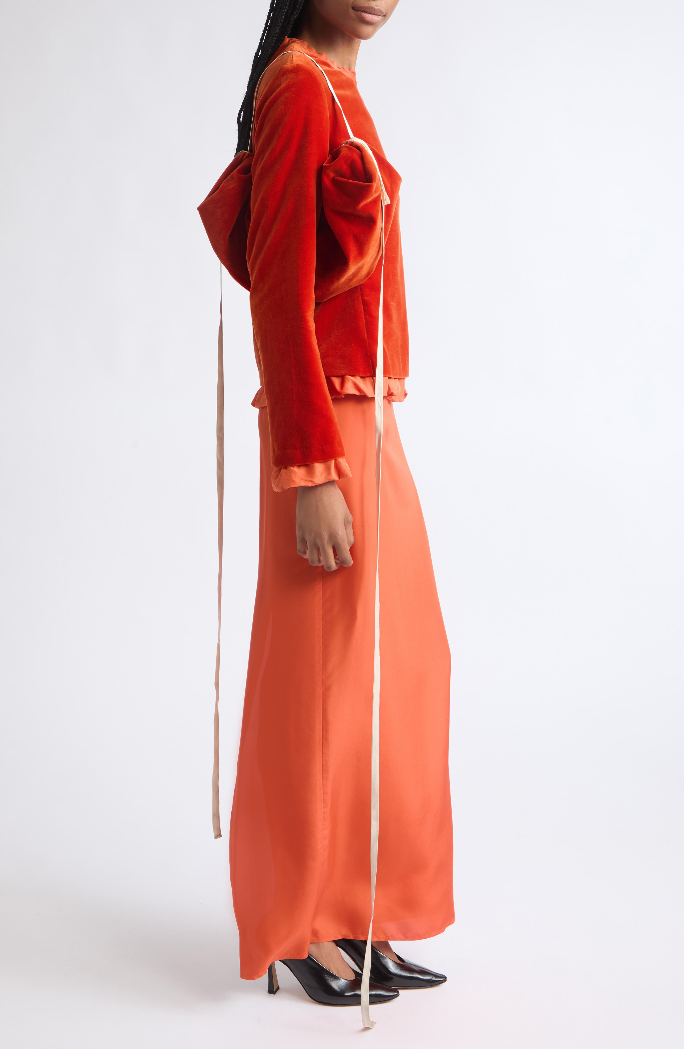 Bustle Cotton Velvet Bag, Alternate, color, DEEP PERSIMMON