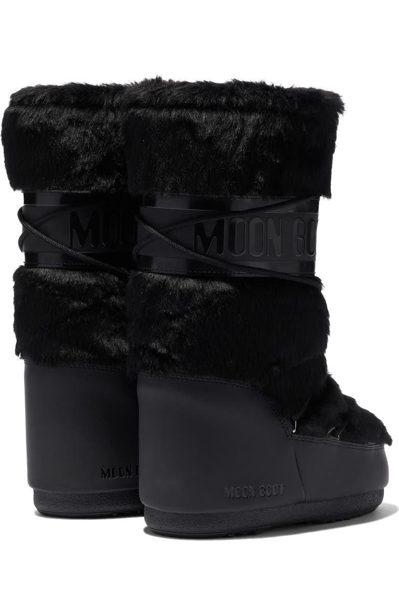 Moon Boot<sup>®</sup> Icon Faux Fur Water Repellent Moon Boot<sup>®</sup>, Alternate, color, Black