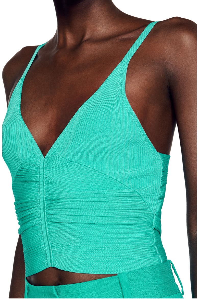 Alcudia V-Neck Sleeveless Top, Main, color, VERT EMERAUDE