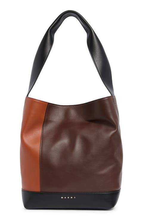 Small Pod 2.0 Colorblock Lambskin Leather Tote