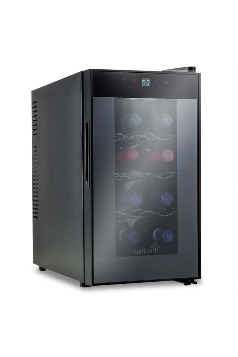 8 Bottle Thermoelectric Wine Cooler - Black, Main, color, Black