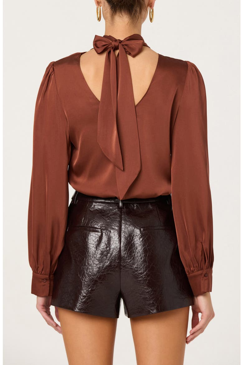 Ivonne Satin Top, Alternate, color, RUST