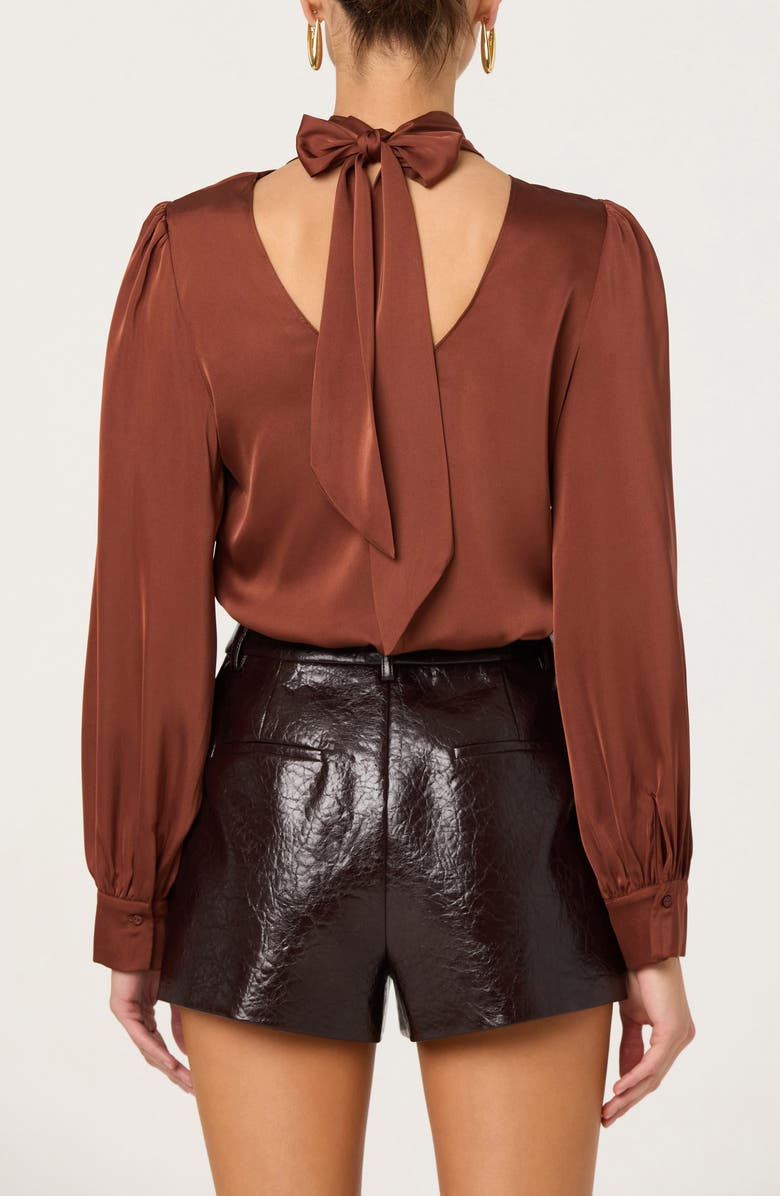 ASTR the Label Ivonne Satin Top, Alternate, color, Rust