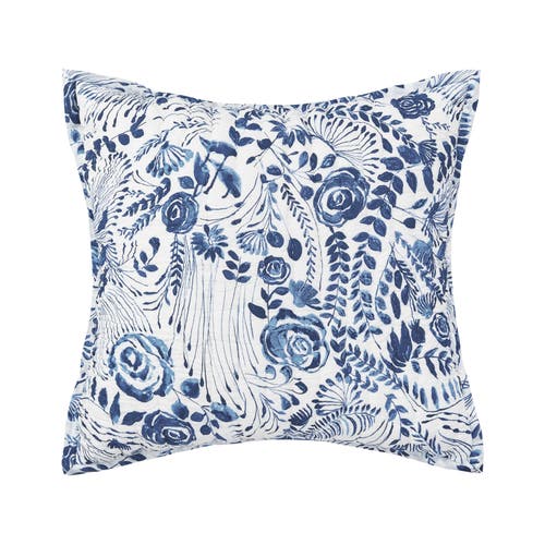 Carol & Frank 26" X 26" Starla Blue Floral Cotton Euro Sham