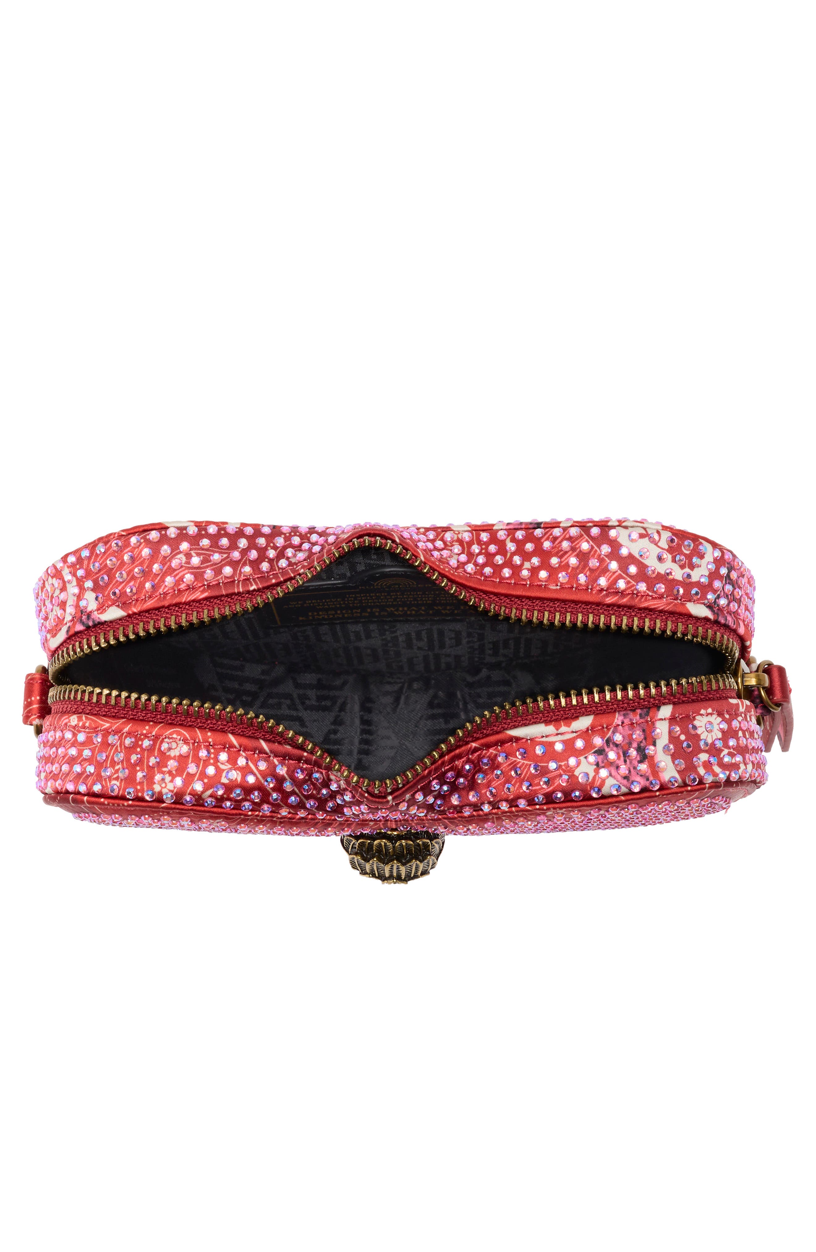 Kurt Geiger London Kensington Crystal Embellished Heart Crossbody Bag, Alternate, color, Red Comb