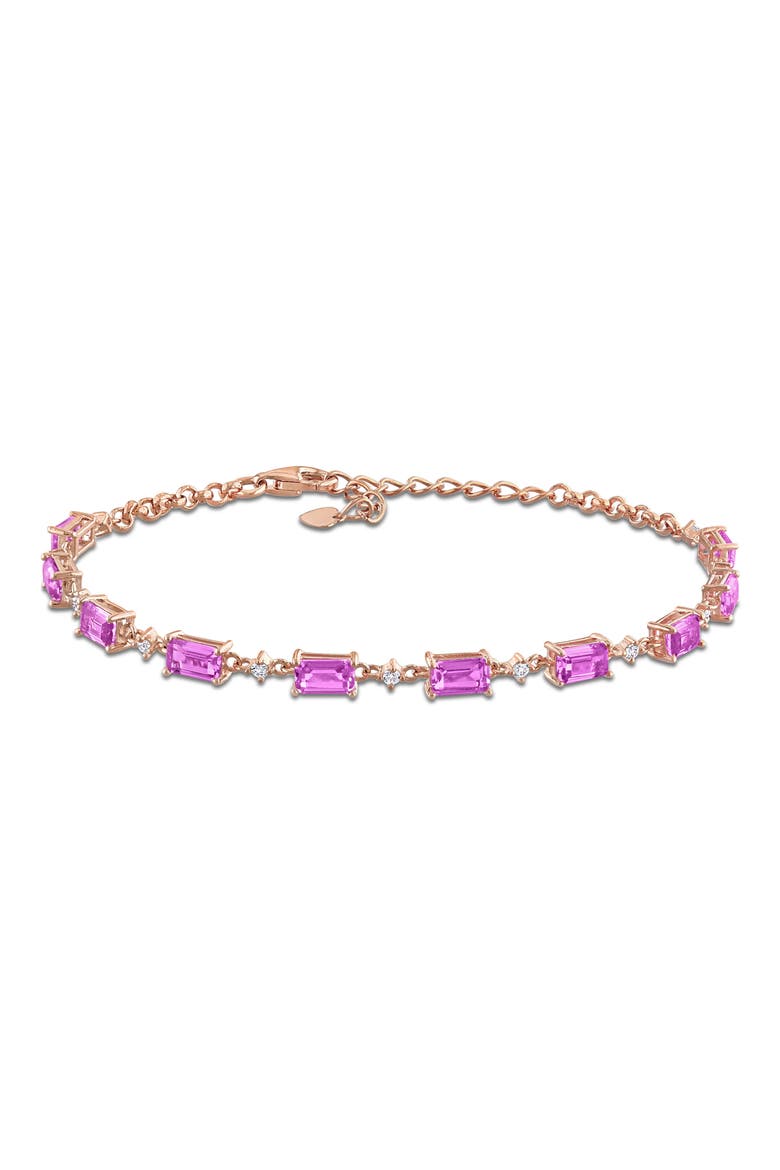 Lab Created Pink & White Sapphire Bracelet, Main, color, PINK