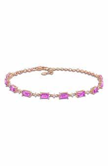 Lab Created Pink & White Sapphire Bracelet