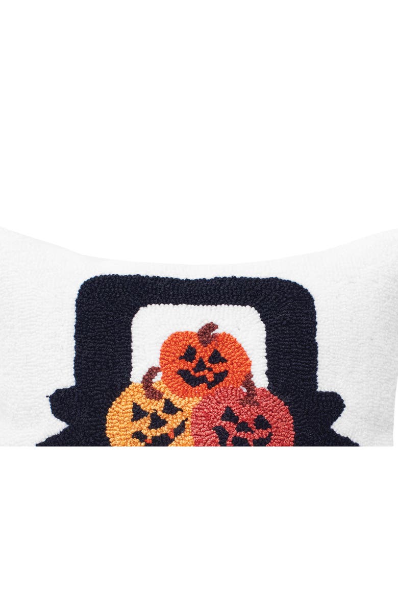 C&F Home Pumpkin Truck Happy Halloween Hooked Throw Pillow, 3" x 18", Alternate, color, White