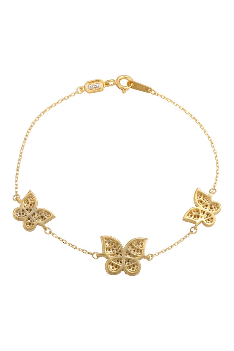 Cubic Zirconia Butterfly Bracelet, Alternate, color, GOLD