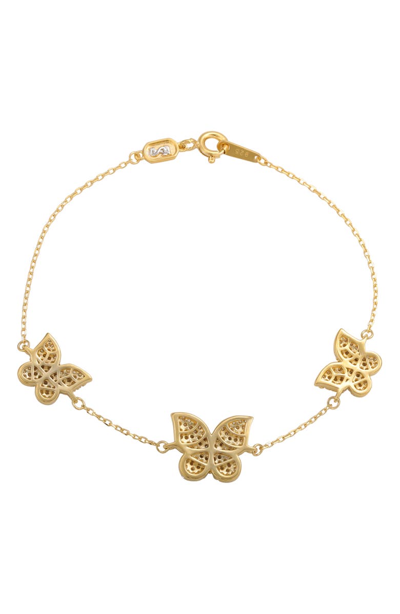 SUZY LEVIAN Cubic Zirconia Butterfly Bracelet, Alternate, color, Gold