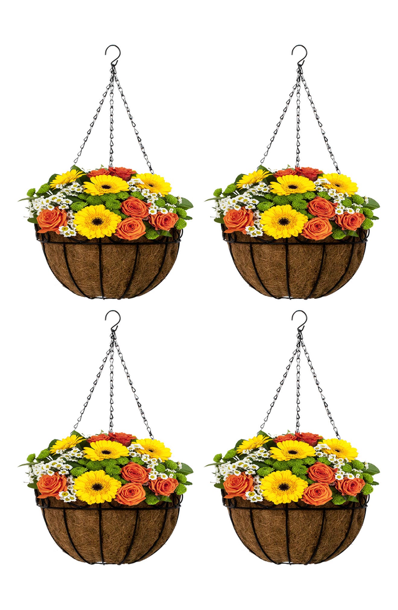 SORBUS Metal Hanging Planter Basket - Set of 4