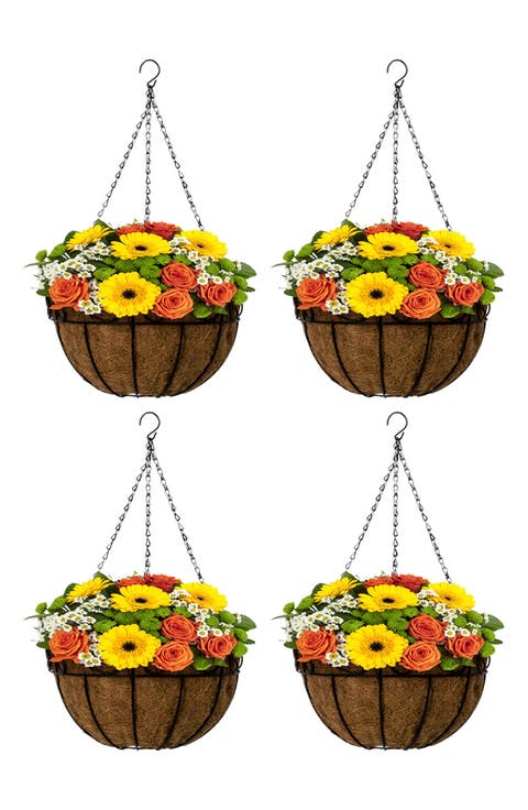 Metal Hanging Planter Basket - Set of 4