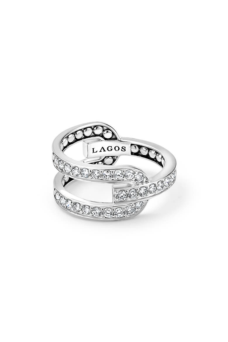 Caviar Spark Linear Diamond Ring, Alternate, color, SILVER