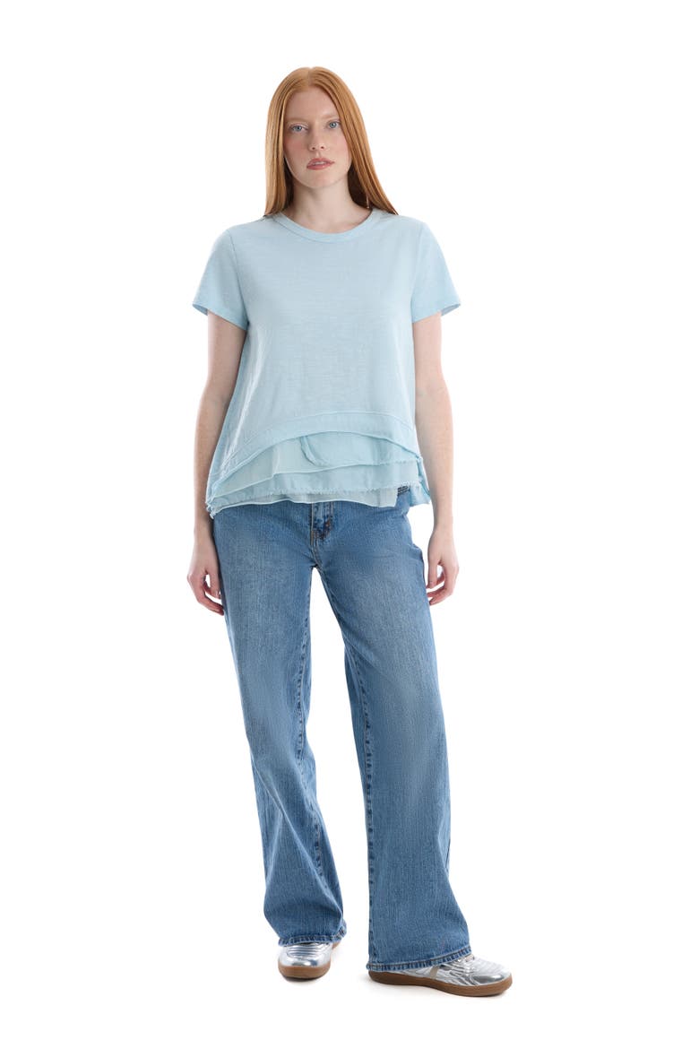 Boxy Short Sleeve Mixed Hem, Alternate, color, Corydalis Blue