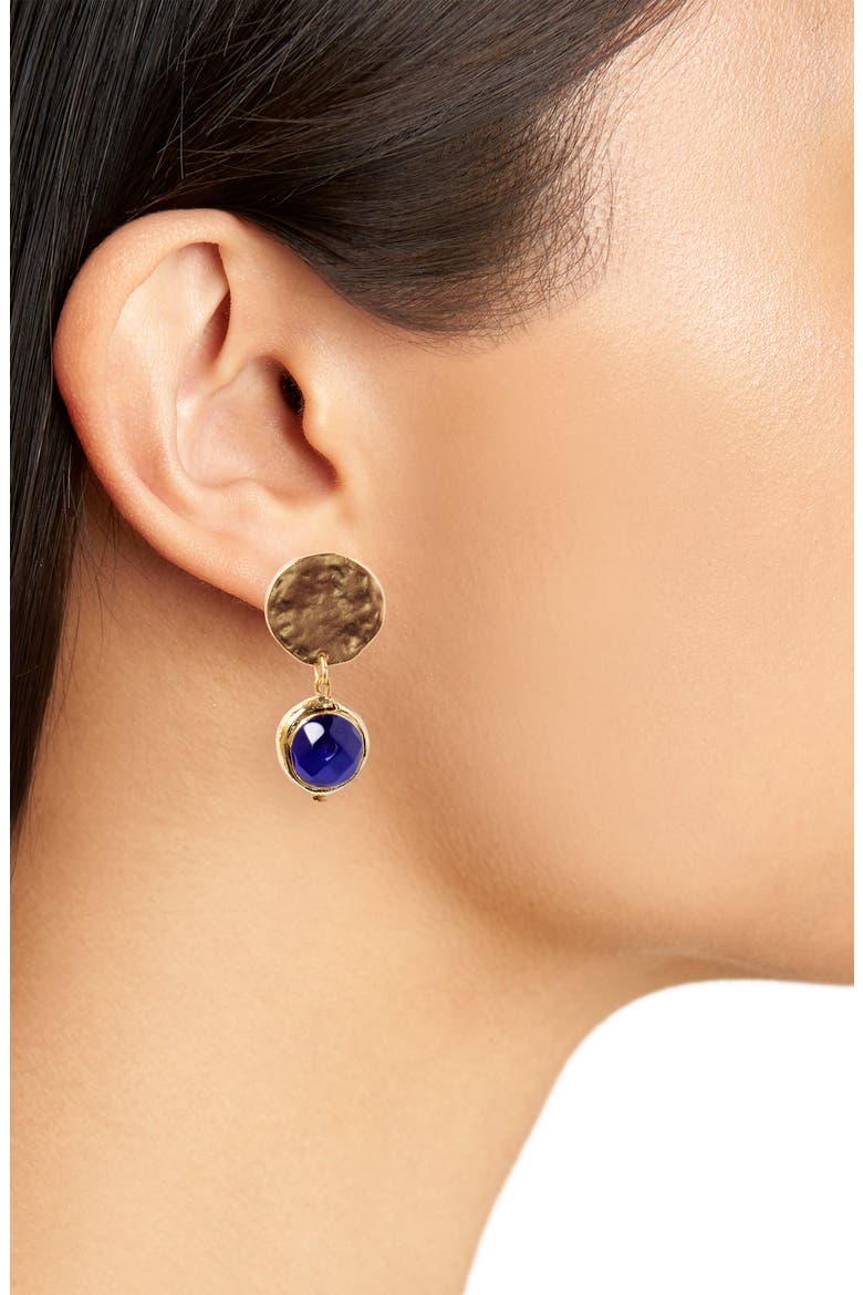 Crystal Clip-On Drop Earrings, Alternate, color, GOLD