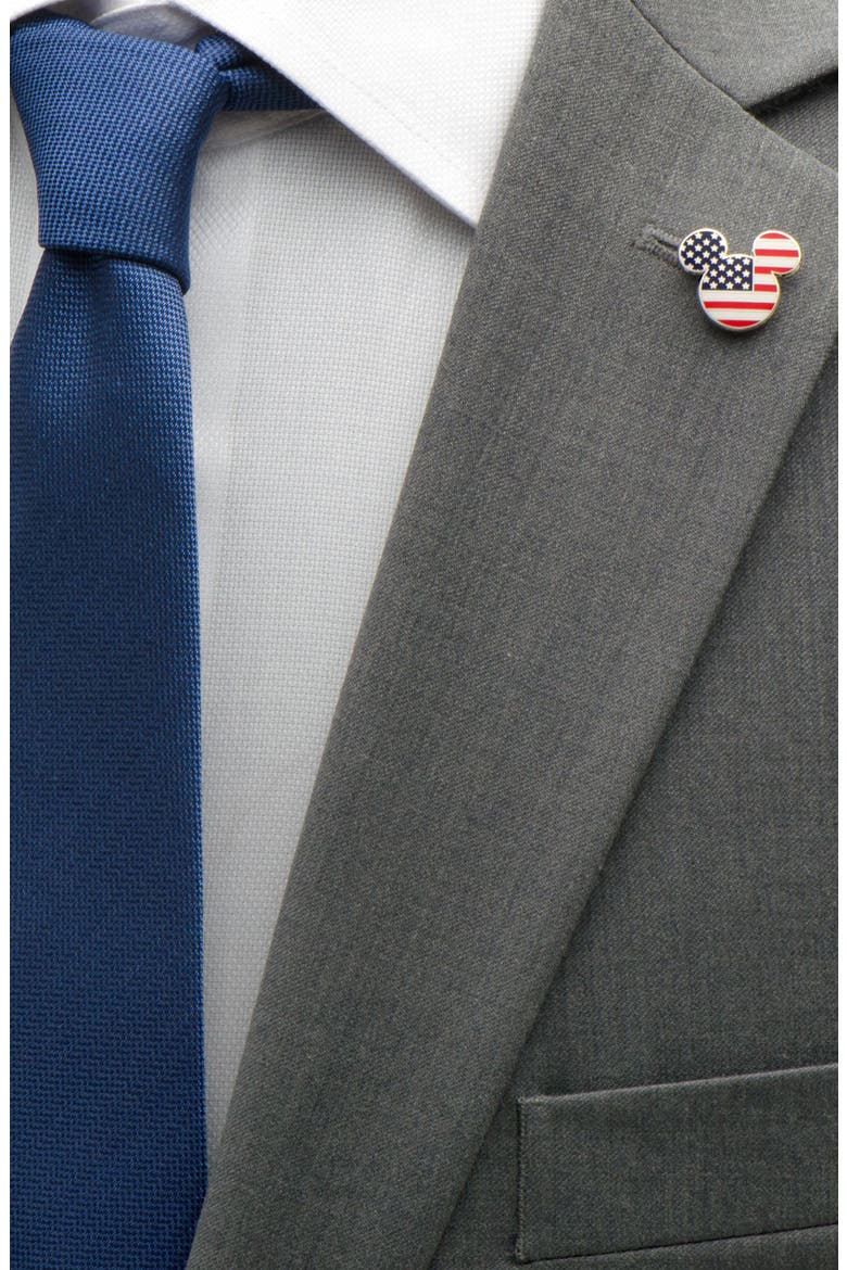 Mickey Mouse Stars & Stripes Lapel Pin, Alternate, color, RED/ BLUE